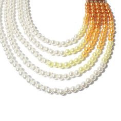 Material: Pearl Color: Gray, Orange Fashion Element: Round Style: Personality Pearl Sweater, Sweater Chain, Orange Fashion, Beaded Necklaces, Pearl Color, Womens Necklaces, Beaded Necklace, Necklaces, Chain