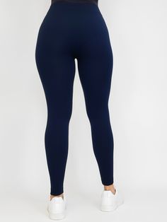 92% POLYESTER 8% SPANDEX O/S FITS SMALL-LARGE Soft and smooth fleece lining inside feels great against your skin and keeps you warm. With the simple and clean silhouette that never goes out of style and the warm fleece lining, this is the perfect winter legging. Navy Stretch Activewear For Loungewear, Navy Stretch Activewear In Elastane, Navy Stretch Elastane Activewear, Navy Stretch Leggings For Yoga, Stretch Navy Leggings For Yoga, Basic Full-length Solid Activewear, Basic Solid Full Length Activewear, Sporty Navy Leggings For Yoga, Casual Navy High Stretch Activewear