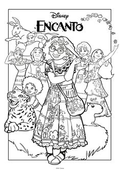 the character from disney's animated movie, encanto with her family and friends