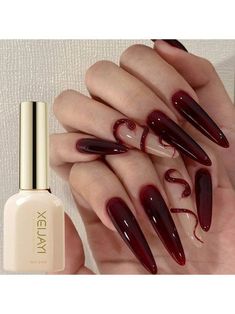 nails 2024 trends#nails aesthetic#nails acrylic summer#nails 2021 Black And Red Nails Ideas, Red Gel Nails, Wine Nails, Pretty Nail Art Designs, Soft Nails, Black Nail, Nail Art Ideas, Fire Nails