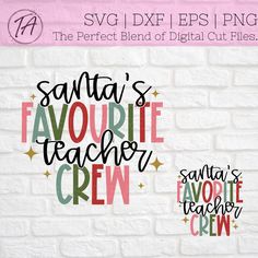 santa's favorite teacher crew svg and dxf files