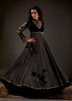 Rohit Bal | Black Embroidered Anarkali Set | INDIASPOPUP.COM Embroidered Anarkali, Personal Shopping Service, Rohit Bal, Fabric Silk, Churidar, Silk Velvet, Embroidered Silk, Anarkali, Black Fabric