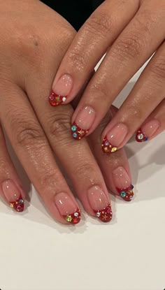 Italian Summer Nails, Funky Almond Nails, Artsy Nails Designs, Italian Nails Trends, Mexican Style Nails, Mismatched Nails, Nail Inspired, Nail Design Glitter, Nail Idea