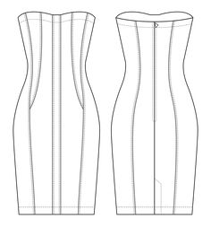 the front and back view of a dress pattern for a woman's bodysuit