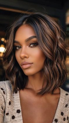 How to Style Dark Burgundy Asymmetrical Bob for Fall Hair Colors? Effortless Edge! 🍷 Short Fall Hair Color Brunettes, Dark Short Hair Ideas, Dark Chocolate Brown Hair Shoulder Length, Ashy Fall Hair, Honey Blonde Long Bob, Expensive Brown Hair Color, Medium Hair For Chubby Faces, Short Dark Fall Hair, Fall Color Bobs Black Women