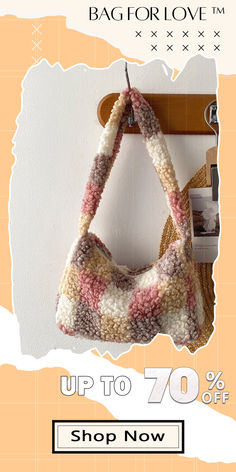 Bag For Love - Colorblock Fluffy Baguette Bag - Women Shoulder Bags Pink Pattern, Color Blocking, Faux Fur