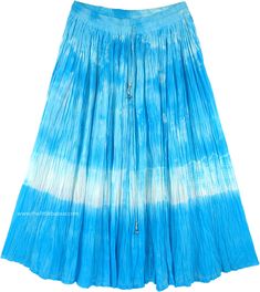 This skirt is the perfect casual flippy for summer! A simple below the knee to mid-calf length cotton summer skirt with elastic waist.  The skirt is fun and comfortable, giving ample room to move and flow. #tlb #Crinkle #JuniorPetite #Misses #vacationclothing #beachwrap #TieDye Flared Mini Skirt For Vacation, Hippie Skirt, Plain White T Shirt, Mid Length Skirt, Bohemian Style Clothing, Hippie Skirts, Tie Dye Women, Calf Length Skirts, Bohemian Clothing