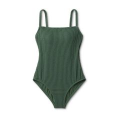 Read reviews and buy Women's Pucker Textured Square Neck High Coverage One Piece Swimsuit - Kona Sol™ Dark Green M at Target. Choose from contactless Same Day Delivery, Drive Up and more. Green Scoop Neck Summer Swimwear, Green One-piece Swimsuit, Fitted Green One-piece For Sunbathing, Green One-piece Swimwear For Pool, Green Seamless One-piece Swimwear, High Neck Swim, Neck Ruffle, Aqua Green, Swimsuit Cover