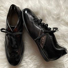 New Never Worn Women’s Shoes Black Patent Leather Lace-up Shoes, Medium Width Leather Lace-up Sneakers, Classic Black Lace-up Walking Shoes, Casual Patent Leather Lace-up Shoes With Rubber Sole, Black Patent Leather Wingtip Lace-up Shoes, Black Low-top Leather Sole Walking Shoes, Designer Black Lace-up Shoes With Rubber Sole, Black Low-top Walking Shoes For Business, Casual Low-top Patent Leather Lace-up Shoes