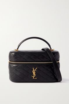 Like many of the designs in SAINT LAURENT's 'Gaby' collection, this mini bag is made from smooth quilted leather and embellished with its iconic gold-tone 'Cassandre' logo. It will accommodate all of your small essentials, including a phone, cardholder, and keys. Carry it by the top handle or style it cross-body with the detachable long strap. Rose Bag, Vanity Bag, Girly Bags, Purse Accessories, Mini Handbags, Best Bags, Saint Laurent Bag, Quilted Leather, Small Bag