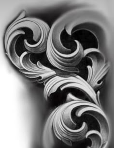 black and white photograph of an intricate design