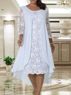 A-Line Mother of the Bride Dress Plus Size Elegant Jewel Neck Knee Length Chiffon Lace Long Sleeve with Lace 2022 8158256 2022 – $113.99 Bride Dress Plus Size, Sukienki Plus Size, Fall Wedding Guest, Fall Wedding Guest Dress, Dress Wedding Guest, Midi Dress Party, Fall Wedding Dresses, Ali Express, Mother Of The Bride Dress