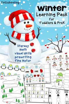 winter learning pack for toddlers and prek