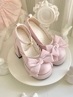 LBSFY - Pink Sweet Lolita Mary Janes Shoes Women Japanese Princess Kawaii High Heels Shoes Female Bow French Vintage Platform Shoes 2024 Size 35=US 4＝Feet length 22.5cm Size 36=US 5＝Feet length 23cm Size 37=US 6 ＝Feet length 23.5cm Size 38=US 7＝Feet length 24cm Size 39=US 8＝Feet length 24.5cm Kawaii High Heels, Vintage Platform Shoes, Japanese Princess, Mary Janes Shoes, Dr Shoes, Estilo Real, High Heels Shoes, Mary Jane Shoes Womens, Pump Types