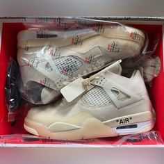 Brand New With Original Box And Additional Laces Jordan 4 White, Jordan 4s, Air Jordan 4, Off White Color, Jordan Shoes, Air Jordan, Air Jordans, Original Box, Athletic Shoes