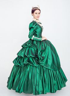 Green Rococo Baroque Marie Antoinette Dress 18th Century Renaissance Period Dress     Condition: Brand New   Color:  As Picture   Material: Satins And Lace   Silhouette: Ball Gown   Sleeve Length: Full Sleeve   Dresses Length:Floor-Length   Neckline: O-Neck   Decoration: Ruffle   Style: Vintage     Includes: Dress + Hat Marie Antoinette Dress 18th Century, Full Sleeve Dresses, Marie Antoinette Dress, Masquerade Party Dresses, Rococo Baroque, Marie Antoinette Dresses, Gothic Victorian Dresses, Baroque Dress, Full Sleeves Dress