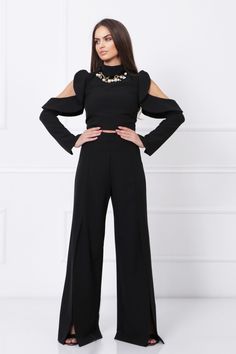 Make a statement at your next black tie event with this elegant two-piece set. The set includes a long-sleeve high-neck crop top and high-waisted modern wide pants. It's the perfect choice for special occasions and formal events. Key Features: 🖤 Stylish Long-Sleeve Crop Top 🌟 High-Neck Design for Elegance 👖 Wide-Leg High-Waisted Pants 🌆 Ideal for Black Tie Events 👠 Available in Multiple Sizes This set exudes sophistication and style, ensuring you stand out and look your best. The high-neck Chic Formal Long Sleeve Sets, Chic Long Sleeve Formal Sets, Elegant Two-piece Crop Top For Spring, Chic Long Sleeve Crop Top For Party, Elegant Evening High-waisted Pantsuit, Elegant Two-piece Evening Pants, Elegant Two-piece Set For Workwear, Elegant Spring Party Pant Set, Elegant Spring Pant Set For Parties