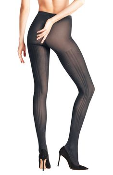 Variegated ribbing creates the leg-lengthening effect of these semisheer tights finished with a smooth, comfortable waistband. Polyamide/elastane Hand wash, dry flat Imported Prime Rib, Tights, Hand Wash, Nordstrom, Size Medium, Size Small, Free Shipping