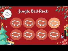 an image of a set of christmas buttons with the words jingle bell rock on them