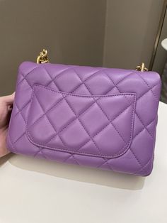 Chanel 22P Pending CC Flap BagPurple Lambskin Enamel AGHWSize 21.5 x 14 x 5 cmSingle chain drop 53 cmDouble chain drop 30 cmMicrochipFeb 20229.9/10 Like New (minimal storage signs if any otherwise like new)Includes full set box, dust bag and receiptPrice was 5900 sgdPrice now 5400 sgd 4080 usd CN5991-01 Purple Leather Shoulder Bag With Chain Strap, Formal Purple Shoulder Bag With Chain Strap, Purple Chain Strap Shoulder Bag For Formal Occasions, Luxury Purple Shoulder Bag With Chain Strap, Gold Ounce, Purple Bags, Diaper Backpack, Flap Bag, Casual Bags