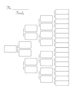 the family tree is shown in black and white, with lines on each side of it