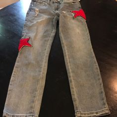 This Is A Super Cute Nwt Denim Jean By Indigo Rein & Macy’s. Marked Size 7 But Could Fit 5-7. Waist 27 Length 27. Made To Hit Ankles. High Rise. 72 Cotton/ 26 Polyester/ 1 Viscose / 1 Spandex. Star Red Patches. Fast Shipping Casual Denim Bottoms With Star Patch, Denim Blue Star Print Jeans, Denim Blue Jeans With Star Print, Spring Medium Wash Jeans With Star Print, Casual Spring Jeans With Star Patch, Spring Casual Jeans With Star Patch, Spring Star Print Medium Wash Jeans, Medium Wash Cotton Jeans With Star Print, Medium Wash Star Print Cotton Jeans