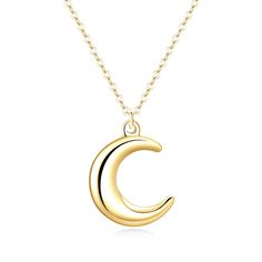 PRICES MAY VARY. Minimalist Design: This gold plated necklace features a delicate crescent moon pendant, perfect for adding a touch of celestial charm to any outfit. Premium Material: Crafted from high-quality stainless steel, ensuring durability and resistance to tarnishing. Hypoallergenic:nickel-free, cadmium-free, lead-free,this necklace is ideal for those with sensitive skin. Moon Pendant Size:approximate 20mm*18mm (0.79'' * 0.71''). Adjustable Chain Length: 16''+2''. Versatile Style: The mi Gold Crescent Moon Necklace, Crescent Moon Necklace Gold, Moon Necklaces, Crescent Moon Pendant, Moon Pendant Necklace, Crescent Moon Necklace, Necklace Dainty, Moon Pendant, Moon Necklace