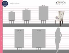 a woman standing next to a white chair in front of a sign that says iconica