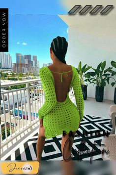 Hollow Out Backless Long Sleeve Sexy Short Dresses Long Sleeve Dress Casual, Sleeve Dress Casual, Backless Long Sleeve, 1 Million, Sleeve Dress, Short Dresses, Long Sleeve Dress, Long Sleeve, Dresses