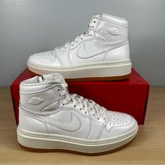 Product Details Item Name: Air Jordan 1 Elevate High Se 'White Gum' (2023) Sku: Fb9894-100 U.S. Men's Size: 9.5 U.S. Women's Size: 11 (Men's And Women's Sizes Are Listed As Us Equivalents) Please Be Sure To Look At All Pictures Before Purchasing This Item! Unless We Specifically State That The Pair Is Deadstock (Ds), It Is Possible That A Shoe May Have A Scuff Or Smudge From Manufacturing / Shipping. Please Review The Photos As We Do Our Very Best To Show You Every Angle Of The Shoes You Are Pur Air Jordan 1 Elevate High, Jordan 1 Elevate High, Jordan 1 Elevate, Womens Jordans, Air Jordan 1, Jordan Shoes, Jordan 1, Womens Shoes Sneakers, Air Jordan