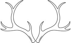 the outline of a deer's antlers head with long, thin horns on it