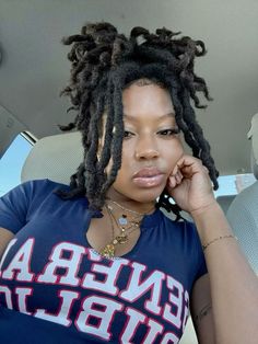 Starter Locs Mixed Hair, Girl Loc Hairstyles, C Part Locs, Large Locs Black Women, Cute Loc Hairstyles For Women, Black Girls With Locs, Women Dreads, Early 2000s Hairstyles, Black Women With Locs