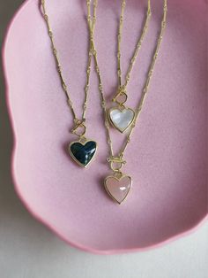 "Gemstone Heart Necklace. Handmade with Natural Gemstones and Gold Plated Chain. Choice of 3 stones ( each sold separately): Rose Quartz, Labradorite & Clear Quartz. All stones are natural and slightly vary in color. 17\"L Gold Plated Chain . Heart Pendant Approx. measurements: 7/8\"L x 3/4\"W. Front toggle closure. Handmade in Philadelphia." Pink Gemstone Heart Necklace Gift, Pink Heart Gemstone Necklace For Gift, Pink Gemstone Heart Necklace For Gift, Valentine's Day Crystal Necklace With Heart Pendant And Charm, Heart Shaped Crystal Necklace For Valentine's Day Anniversary, Valentine's Day Heart Charm Crystal Necklaces, Valentine's Day Heart Pendant Crystal Necklace With Heart Charm, Heart-shaped Crystal Necklace For Valentine's Day Anniversary, Heart-shaped Natural Stones Jewelry Gift