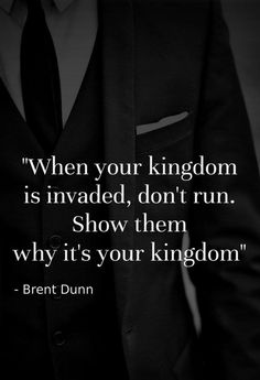 a man in a suit and tie with a quote on it that says, when your kingdom