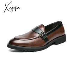 Brand Name: XajzpaShoes Type: LoafersOrigin: Mainland ChinaSeason: Spring/AutumnUpper Material: PUFit: Fits true to size, take your normal sizeModel Number: CP042Closure Type: Slip-OnItem Type: casual shoesDepartment Name: AdultOutsole Material: RubberPattern Type: SolidOccasion: DailyInsole Material: PULining Material: NONE Spring Formal Monk Strap Shoes With Flat Heel, Brown Closed Toe Dress Shoes For Party, Brown Round Toe Loafers For Party, Spring Formal Monk Strap Shoes With Closed Toe, Elegant Monk Strap Shoes For Business In Spring, Slip-on Brown Dress Shoes For Party, Summer Flat Heel Dress Shoes For Party, Formal Slip-on Wedding Shoes For Spring, Brown Slip-on Dress Shoes For Party