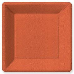 an orange square plate on a white background