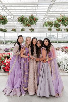 the bridesmaids are posing for a photo together