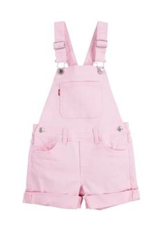 These rolled hem shortalls from Levi's are made from non-stretch denim and feature adjustable shoulder straps with buckle closure to keep her comfortable all day. | Levi's Girls 4-6x Shortalls, 5 Denim Cotton, Rolled Hem, Stretch Denim, Shoulder Straps, Levi's, Girl Outfits, Buckle, Clothes, Shoulder Strap