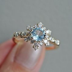 Snowflake Ring, Wedding Rings Art, Cute Engagement Rings, Future Engagement Rings, Morganite Diamond, Topaz Engagement Ring, Delicate Beauty, Fantasy Jewelry, Girly Jewelry