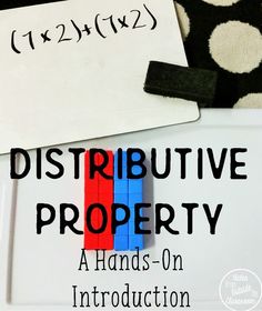 a piece of paper with the words distributive property written on it