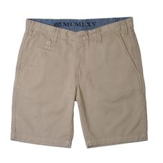 Get comfortable and noticed in our signature men's khaki chino short. Classic straight fit with sharp detailing. Khaki color. Our khaki chino short is available in waist sizes 30/32/33/34/36/38. Refer to our . Imported. The perfect fitting shorts to keep you cool at the office or on your day off. Features Contrast chambray inside waistband with logo embroidery Logo embroidery below front coin pocket Flat front Zip fly closure; belt loops Rear welt pockets with button closure Front quarter-top po Color Gifts, Khaki Shorts Men, Gifts For Guys, Mens Shorts Summer, Denim Jeans Men, Mens Chinos, Clothing Tags, Mens Khakis, Khaki Shorts