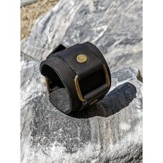 Leather wristband, handcrafted accessory, black cuff - Inspire Uplift Steampunk Ideas, Steampunk Watch, The Special One, Leather Wristbands, Black Bracelet, Handcrafted Accessories, Black Bracelets, Leather Cuffs, Handcrafted Leather