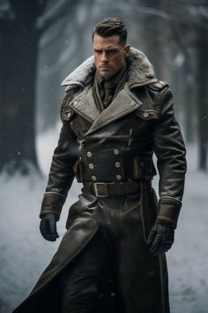 Men's Trench Coat, Fashion Suits For Men, Dieselpunk, Yahoo Mail, Character Portraits, Character Outfits, Leather Coat, Mens Clothing Styles, Character Inspiration