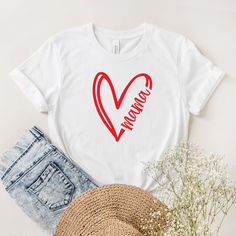 Mama and Mini Tshirt, Valentines Day Matching Shirts, Mama Shirt, Mommy and Me, Mama Mini Matching Shirt, Valentine Outfit Mama And Mini Shirt, Mama And Mini Shirts, Mini Shirts, Mama And Mini, Matching T Shirts, Custom Trucker Hats, Personalized Hats, Youth Shirt, Design Text