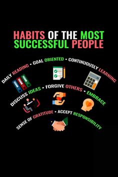 a poster with the words habitts of the most successful people