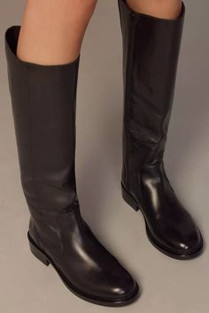 By Anthropologie Tall Riding Boots | Anthropologie Black Riding Boots Outfit, Anthropologie Boots, Riding Boot Outfits, Dressy Boots, Womens Tall Boots, Black Moto Boots, Rider Boots, Tall Brown Boots, Western Ankle Boots