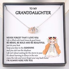 Interlocked Heart Necklace - To My Granddaughter - I'm Always Here For You - Gnp23002 Rose Gold Necklace With Gift Box For Mother's Day, Rose Gold Necklace With Gift Box For Birthday, Meaningful Birthstone Necklace For Anniversary, Inspirational Jewelry For Mother's Day With Gift Box, Valentine's Day Birthstone Necklace With Meaningful Style, Mother's Day Inspirational Jewelry With Gift Box, Valentine's Day Meaningful Birthstone Necklace, Valentine's Day Birthstone Necklace, Meaningful Charm Necklace For Anniversary And Mother's Day