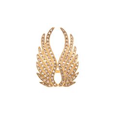 14K Yellow Gold Diamond: 0.65 CT Weight Wing: 4mm x 3mm Size 7 Luxury Wing-shaped Jewelry For Gifts, Elegant Gold Winged Jewelry, Alternative Rings, Elegant 14k Gold Wing-shaped Jewelry, Yellow Gold Wing-shaped Jewelry, Diamond Angel, Wing Ring, Angel Wing Ring, Diamond Angel Wing Necklace