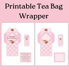 the printable tea bag wrapper is shown