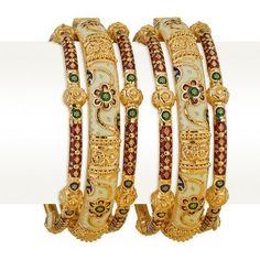 22k Gold Marble Meenakari Pipe Bangles | Raj Jewels 22k Gold Meenakari Bangle Bracelet, Festive Yellow Gold Meenakari Bangle, Traditional White Bangle With Intricate Design, White Elegant Meenakari Bangle, Yellow Gold Meenakari Bracelets For Festivals, Yellow Gold Meenakari Bangle, Elegant Meenakari Bangle For Ceremonial Occasions, Yellow Gold Meenakari Bracelets For Festive Occasions, Yellow Gold Bracelets With Meenakari For Festive Occasion